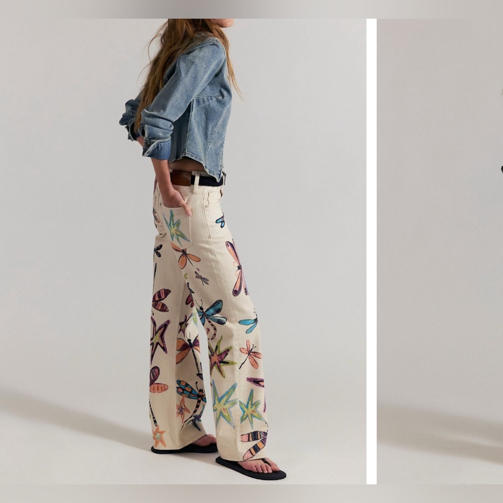 NWT Free People We The Free Tennessee Low-Rise Illusions Jeans - dragonfly - 25 - Picture 2 of 11